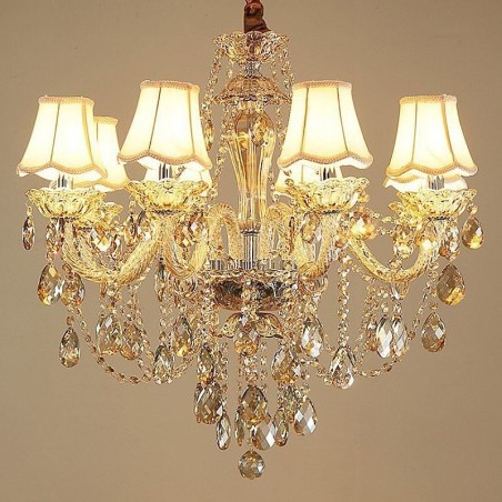 Lustre en cristal Cognac Plafonnier de luxe européen Lustre en cristal Cognac Plafonnier de luxe européen