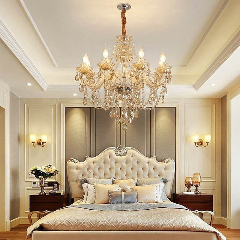 Lustre en cristal Cognac Plafonnier de luxe européen