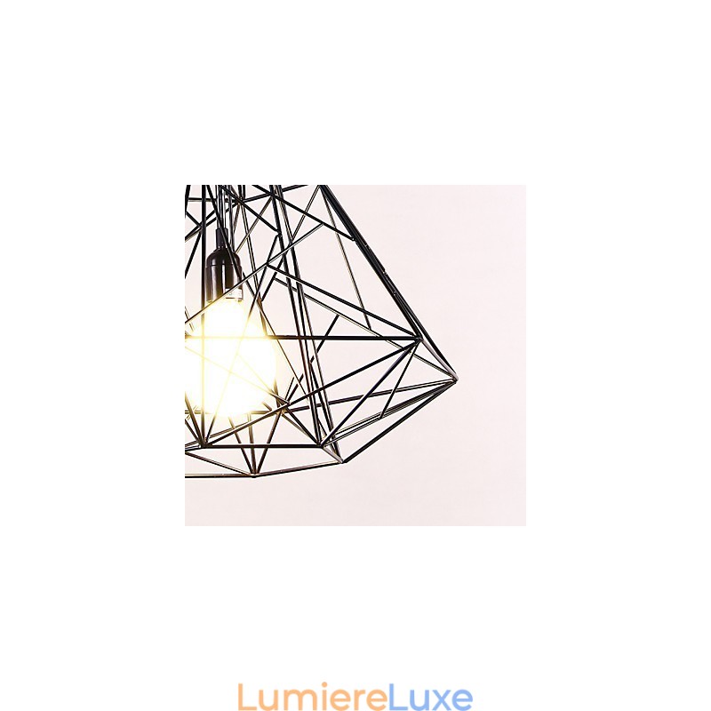 Lustre moderne contemporain en métal chromé