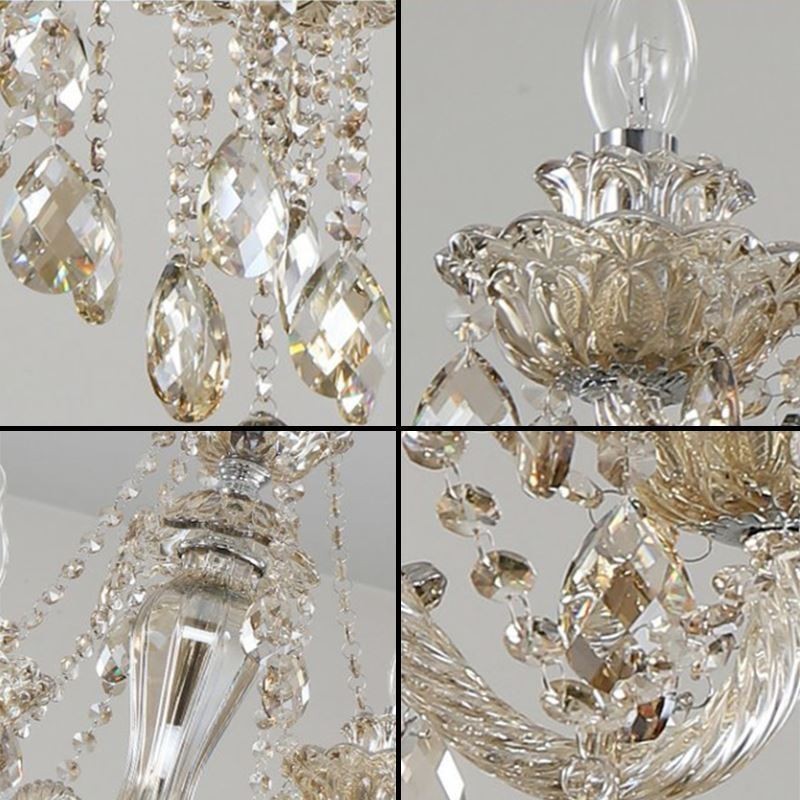 Lustre en cristal Cognac Plafonnier de luxe européen
