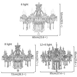 Lustre en cristal vert de style européen avec suspension en forme de bougie
