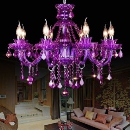 Lustre européen élégant en cristal violet