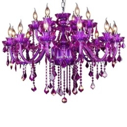 Lustre européen élégant en cristal violet