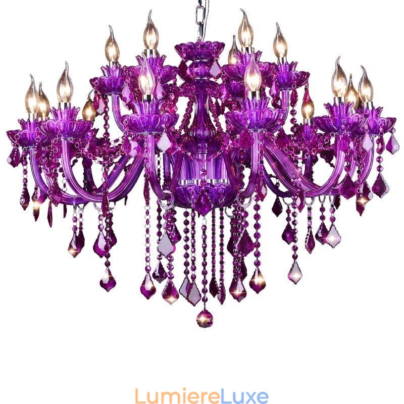 Lustre européen élégant en cristal violet