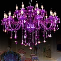 Lustre européen élégant en cristal violet