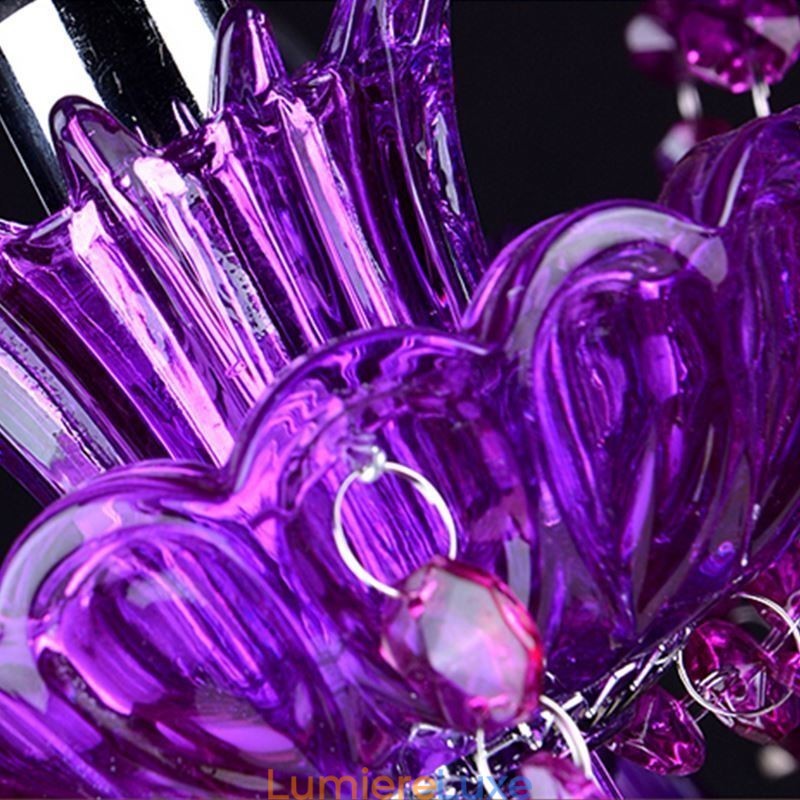 Lustre européen élégant en cristal violet