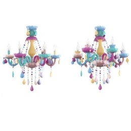 Lustre européen en cristal coloré Macaron