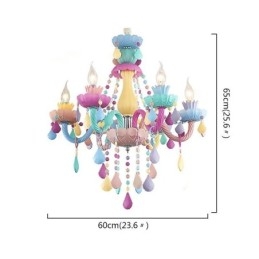 Lustre européen en cristal coloré Macaron