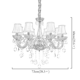 Lustre en cristal européen moderne de couleur rouge