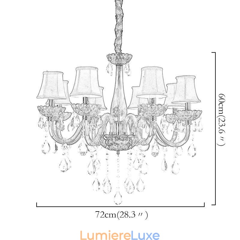 Lustre en cristal européen moderne de couleur rouge