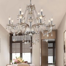 Grand lustre en cristal Cognac Plafonnier européen