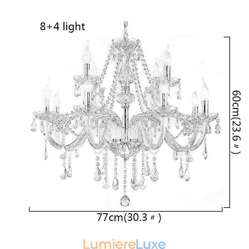 Grand lustre en cristal Cognac Plafonnier européen