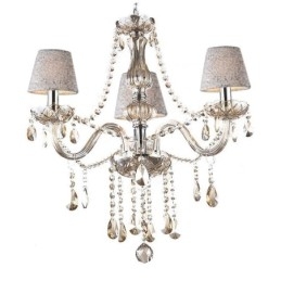 Lustre classique européen en cristal Cognac