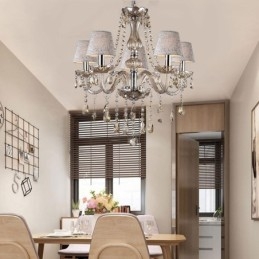 Lustre classique européen en cristal Cognac