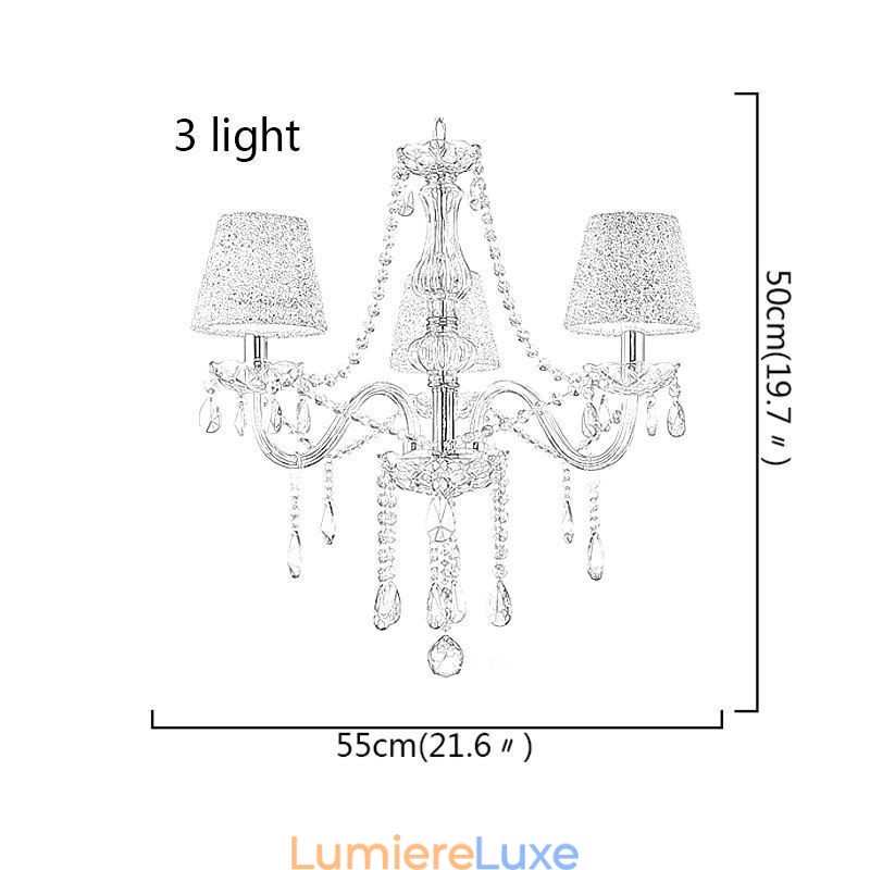Lustre classique européen en cristal Cognac