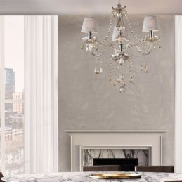 Lustre classique européen en cristal Cognac