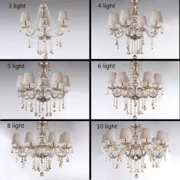 Lustre classique européen en cristal Cognac