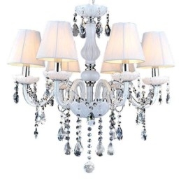 Lustre européen en cristal, suspension unique en jade blanc