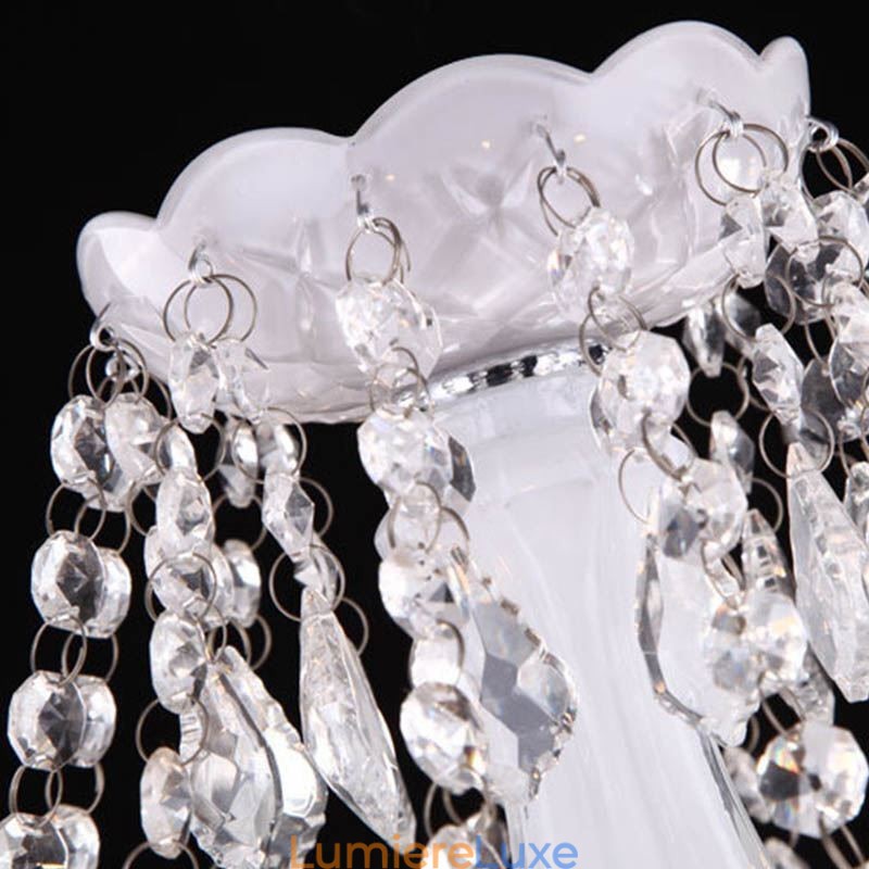 Lustre européen en cristal, suspension unique en jade blanc