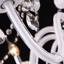 Lustre européen en cristal, suspension unique en jade blanc