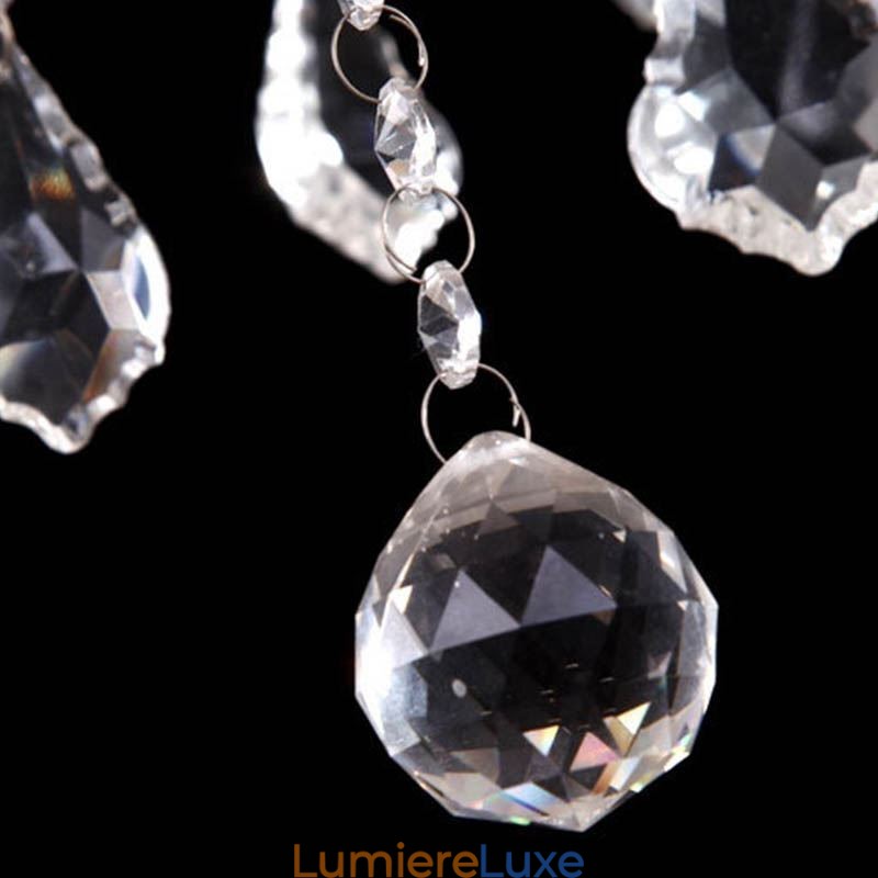 Lustre européen en cristal, suspension unique en jade blanc