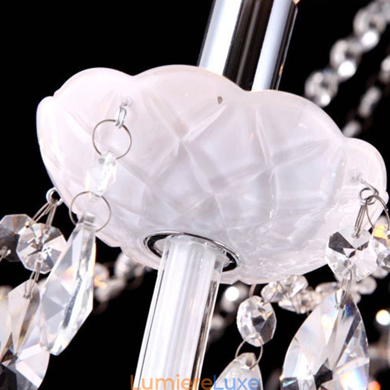 Lustre européen en cristal, suspension unique en jade blanc