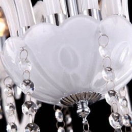 Lustre européen en cristal, suspension unique en jade blanc