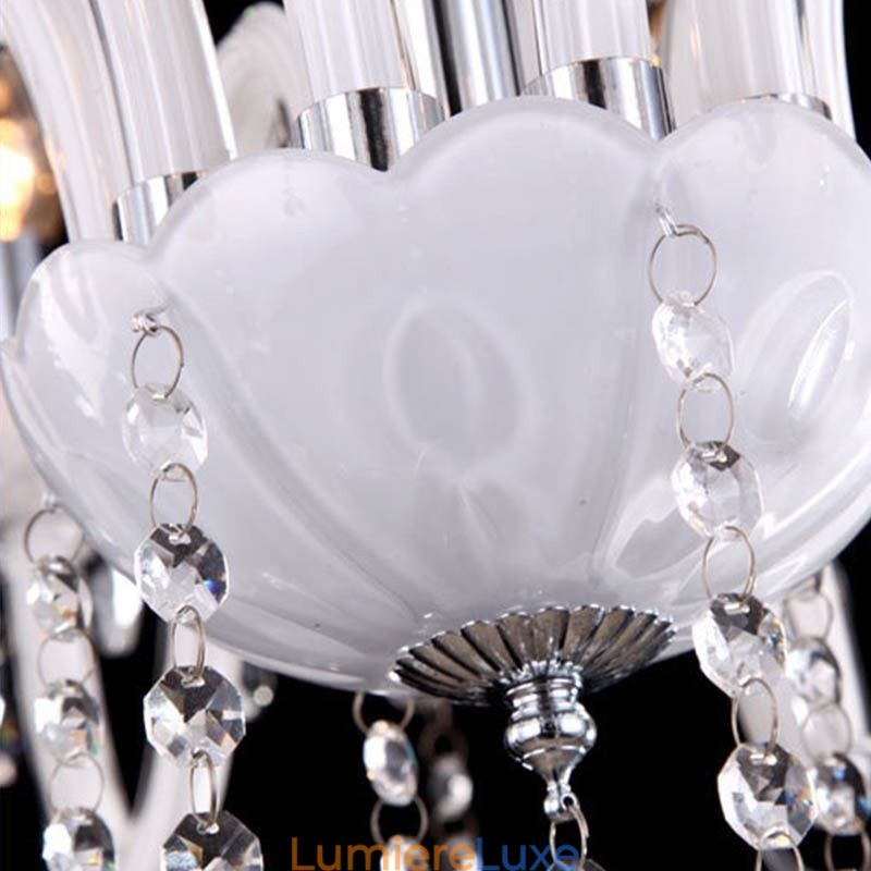 Lustre européen en cristal, suspension unique en jade blanc