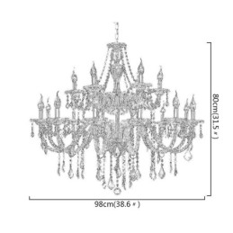 Lustre en cristal de luxe, plafonnier européen doré à bras fileté