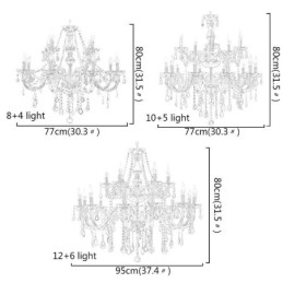 Grand lustre européen en cristal, élégante suspension