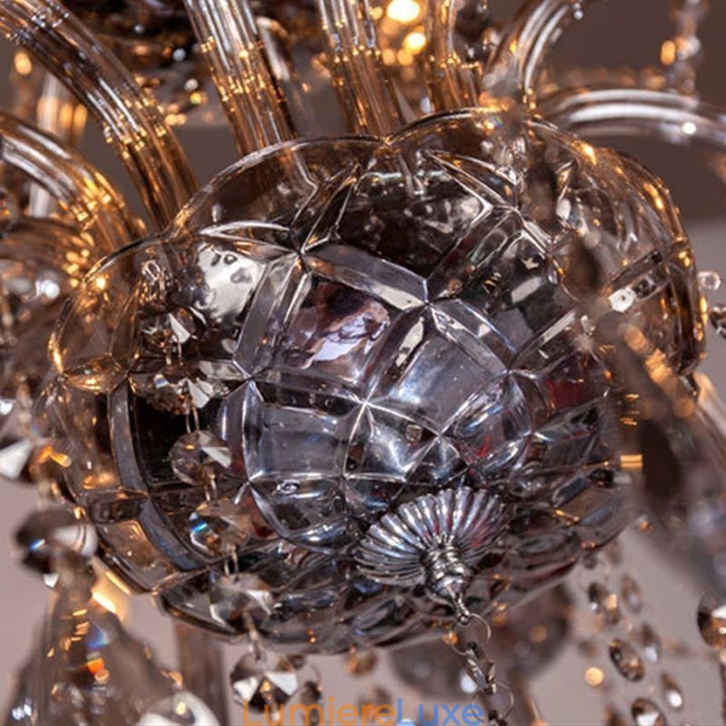 Grand lustre européen en cristal, élégante suspension