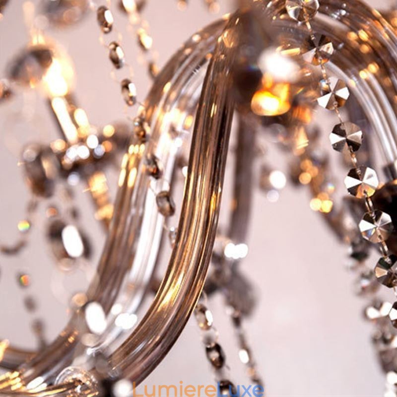 Grand lustre européen en cristal, élégante suspension
