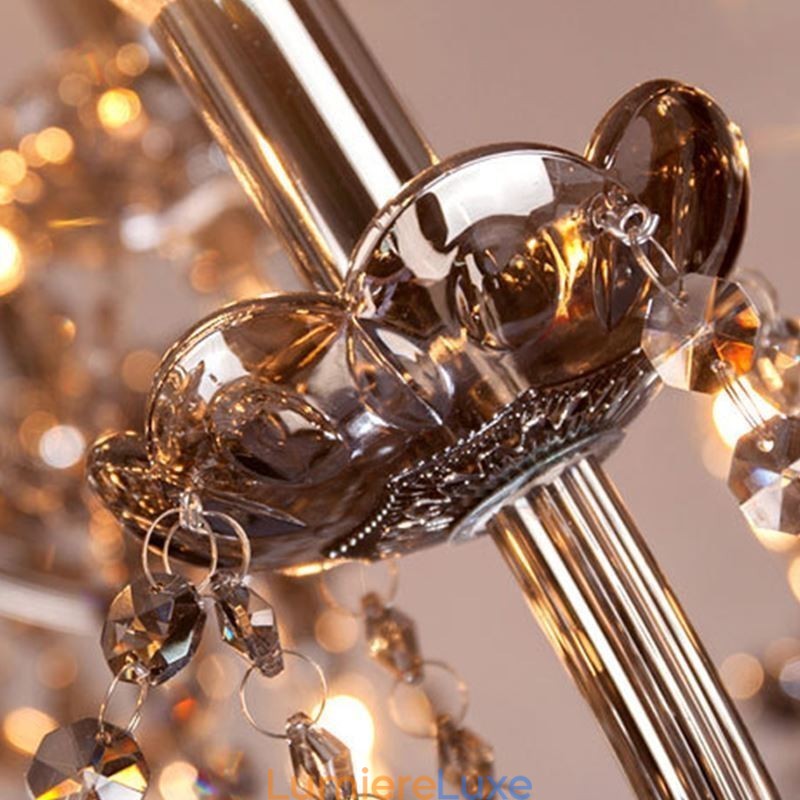 Grand lustre européen en cristal, élégante suspension