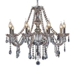 Grand lustre européen en cristal transparent