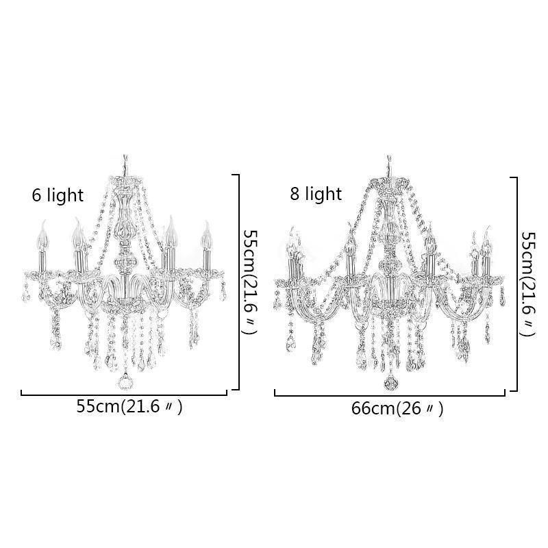 Grand lustre européen en cristal transparent