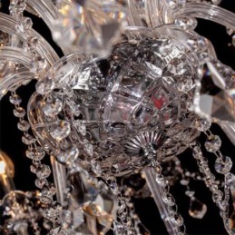Grand lustre européen en cristal transparent