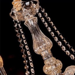Grand lustre européen en cristal transparent