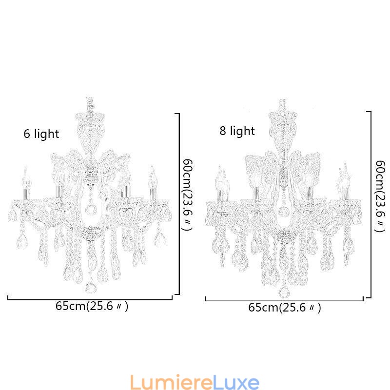 Lustre en cristal élégant, suspension européenne