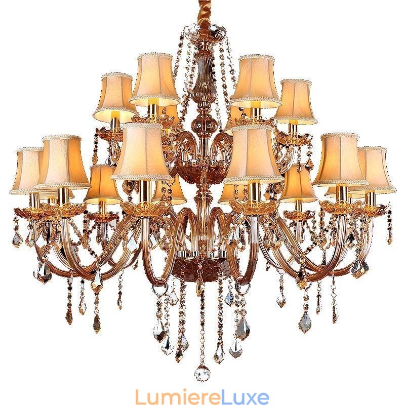 Lustre en cristal de luxe, plafonnier européen