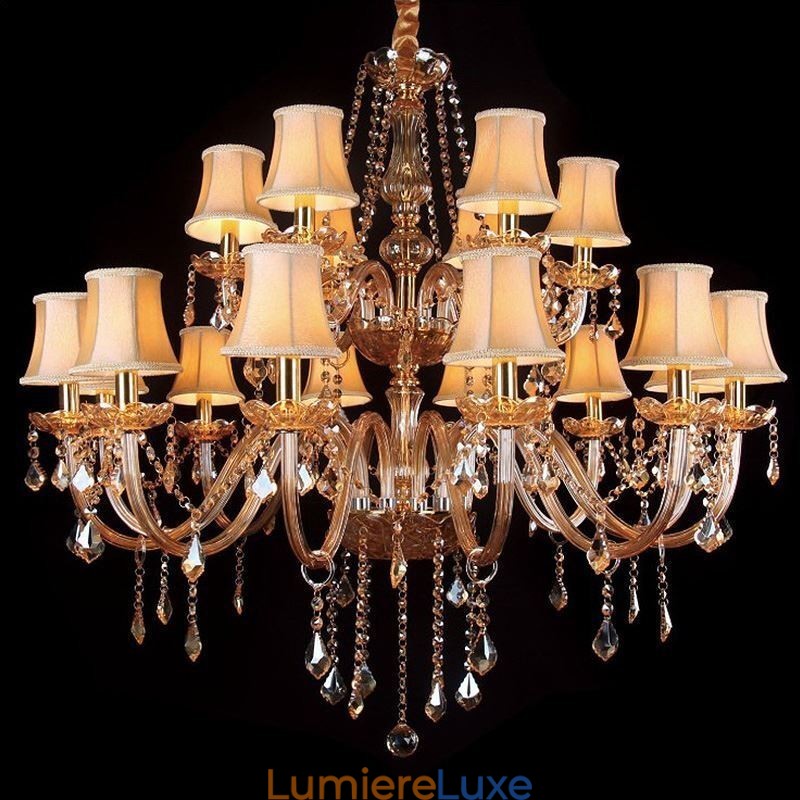 Lustre en cristal de luxe, plafonnier européen