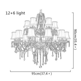 Lustre en cristal de luxe, plafonnier européen