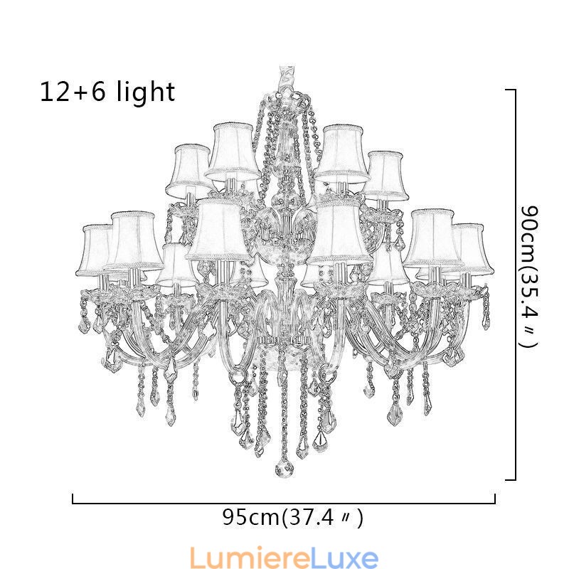 Lustre en cristal de luxe, plafonnier européen