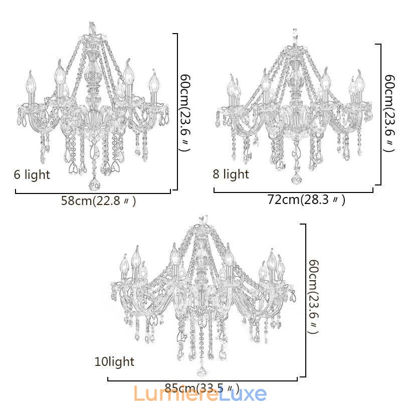 Grand lustre en cristal de luxe européen