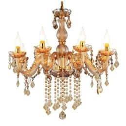 Lustre européen en cristal élégant avec suspension ambrée