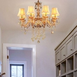 Lustre européen en cristal élégant avec suspension ambrée