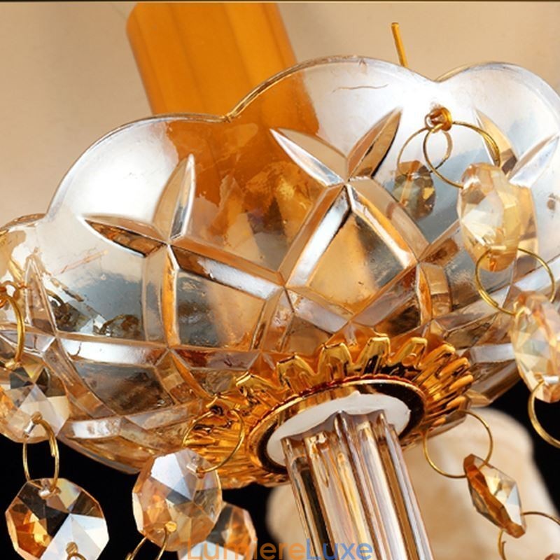 Lustre européen en cristal élégant avec suspension ambrée