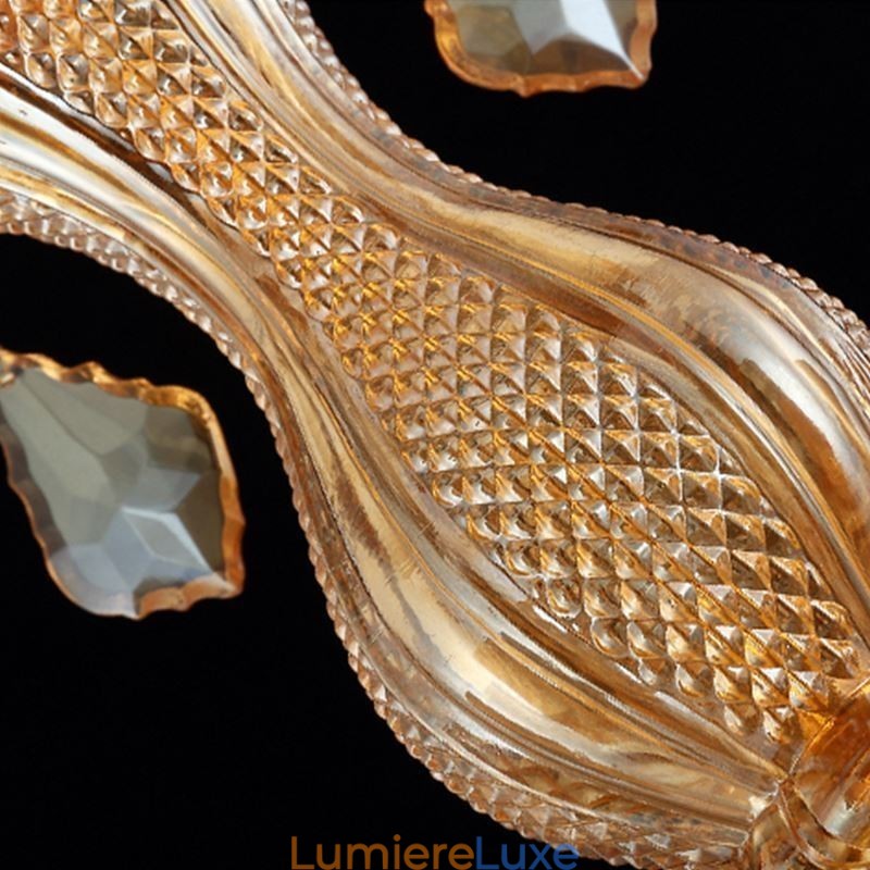 Lustre européen en cristal élégant avec suspension ambrée