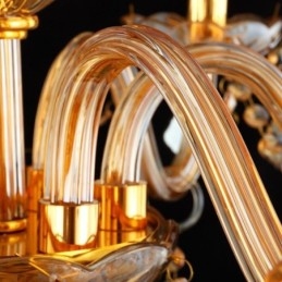 Lustre européen en cristal élégant avec suspension ambrée
