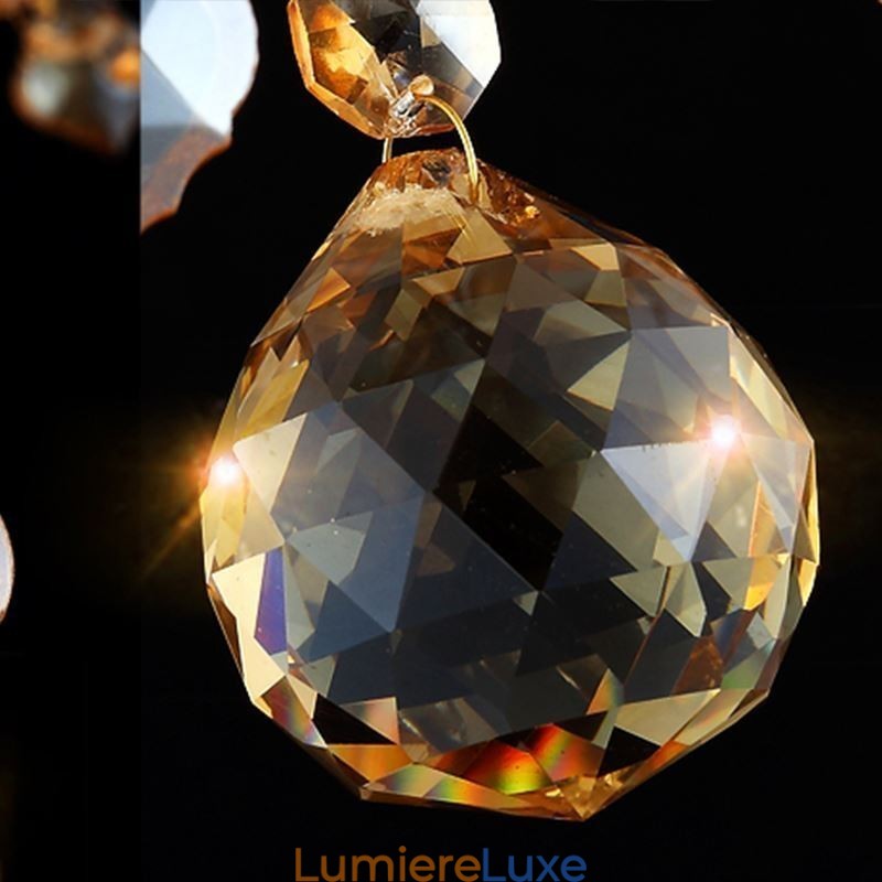 Lustre européen en cristal élégant avec suspension ambrée