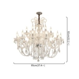 Grand lustre européen en cristal blanc